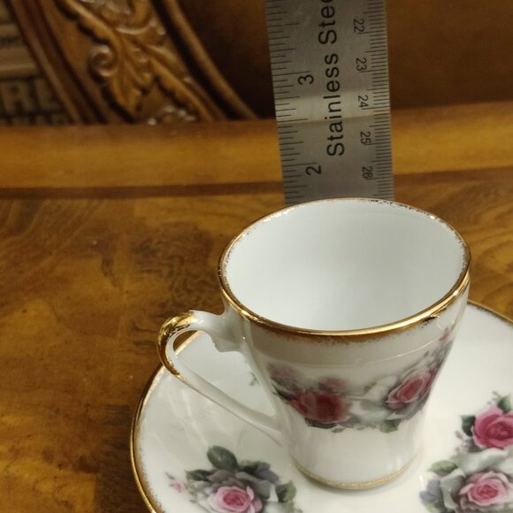 Set of 2 Vintage Demi Tasse Espresso Cups, gold gilded - Picture 3 of 11